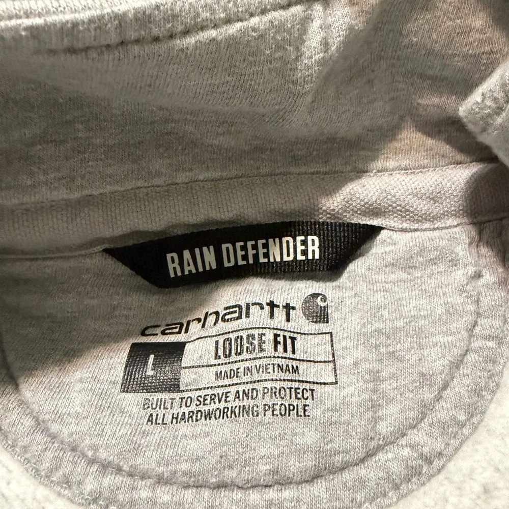 Men’s Carhartt Rain Defense Gray Quarter-Zip Hoodie - Size Large - Picture 4 of 4